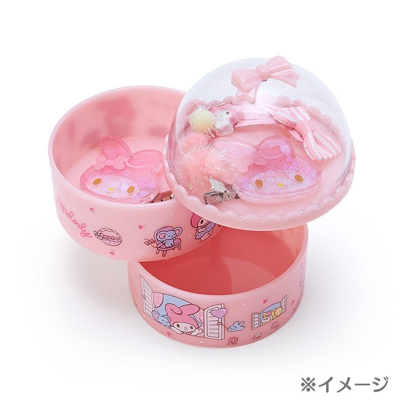 My Melody 透明蓋圓形兩層收納盒