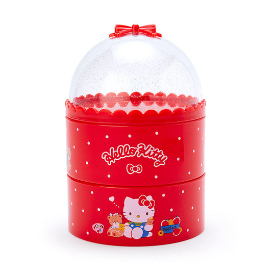 Hello Kitty 透明蓋圓形兩層收納盒