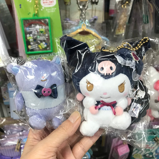 Kuromi & Baku 藍絲帶系列公仔掛件一對