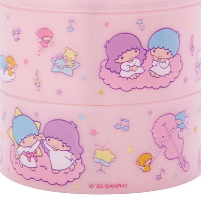 Little Twin Stars 透明蓋圓形兩層收納盒