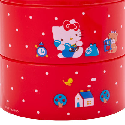 Hello Kitty 透明蓋圓形兩層收納盒