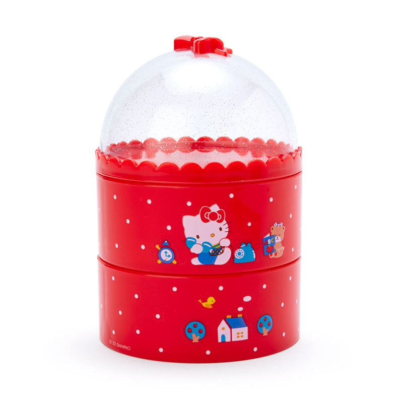 Hello Kitty 透明蓋圓形兩層收納盒