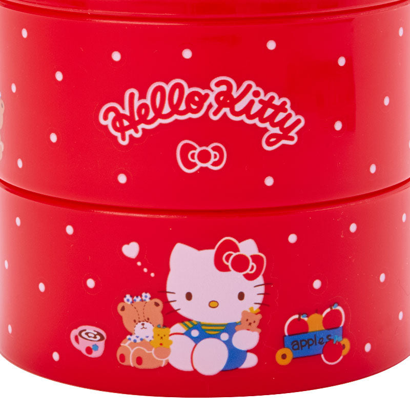 Hello Kitty 透明蓋圓形兩層收納盒