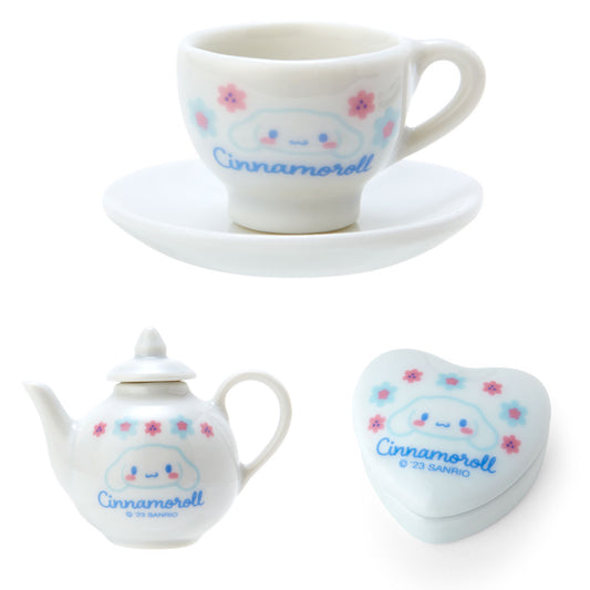 Cinnamoroll 迷你陶瓷茶杯+茶壺+心形盒仔