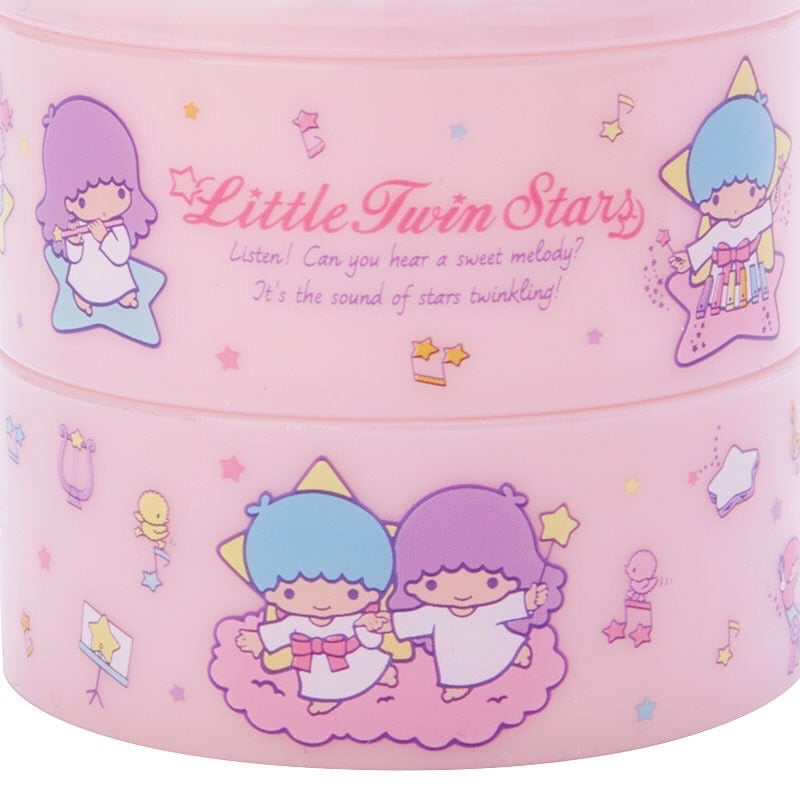 Little Twin Stars 透明蓋圓形兩層收納盒