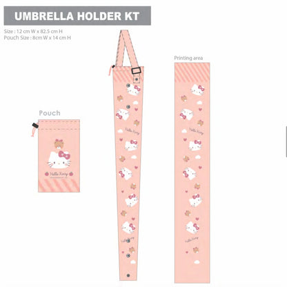 Hello Kitty 兩用雨遮袋 直遮、縮骨遮適用
