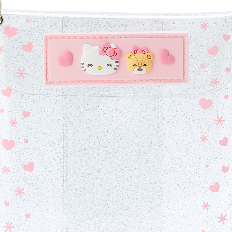 Hello Kitty 透明收納袋配心形匙扣