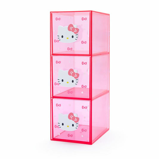 Hello Kitty 透明3格櫃桶