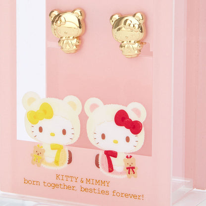 Hello Kitty & Mimmy 18K鍍金耳環