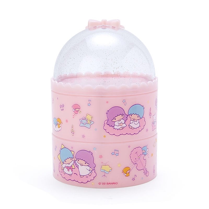 Little Twin Stars 透明蓋圓形兩層收納盒