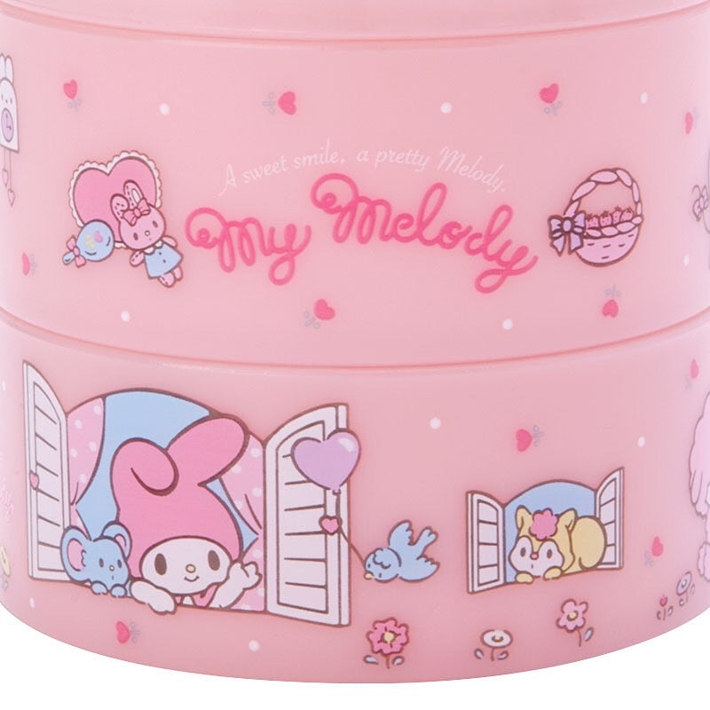 My Melody 透明蓋圓形兩層收納盒