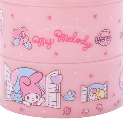 My Melody 透明蓋圓形兩層收納盒