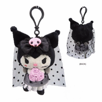 Kuromi 萬聖節抱住玫瑰花公仔掛件