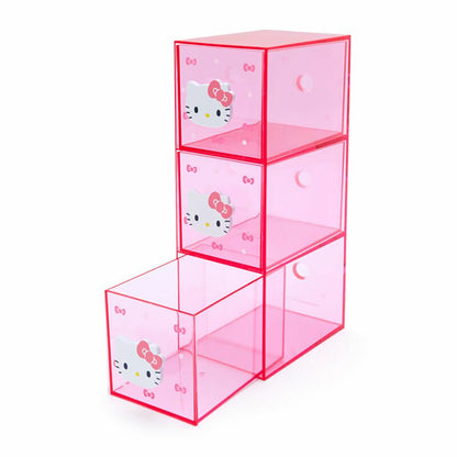 Hello Kitty 透明3格櫃桶