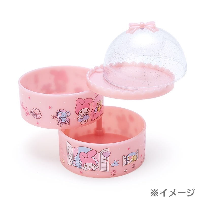 My Melody 透明蓋圓形兩層收納盒